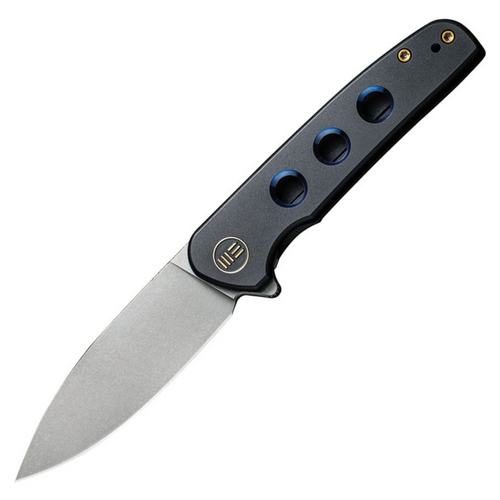 WE Knife Shakan w/Holes, Black Titanium / Stonewash CPM 20CV - 20052B-1