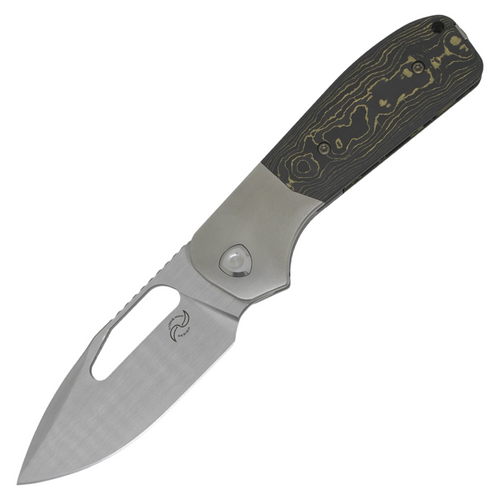 Liong Mah Design Field Duty 3.5, Camo Gold Fat Carbon / Hand Rubbed CPM-S90V