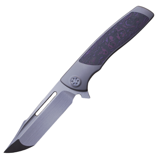 Sharp By Design Mini Evo Harpoon,  Titanium with Purple Haze Fat Carbon Inlay / Belt Finish M390