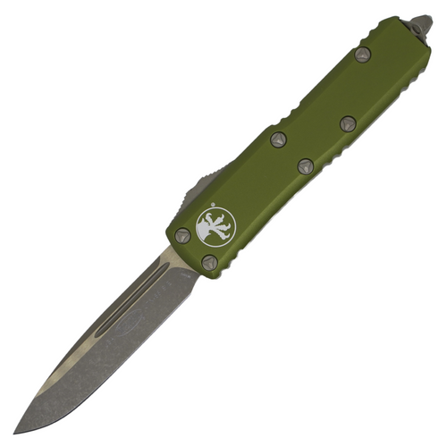 Microtech UTX-85 Drop Point, OD Aluminum / Apocalyptic Bronze M390 - 231-13APOD