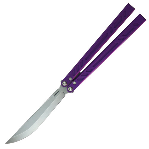 Blade Runner Systems Channel Barebones Balisong, Purple Aluminum  / Stonewash 154CM