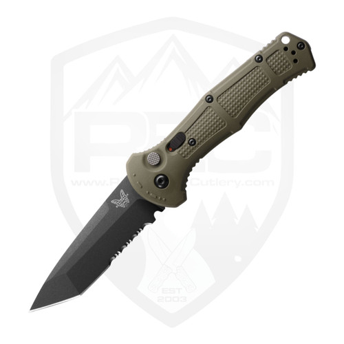 Benchmade Claymore Tanto Green, Partial Serration Black CPM-D2 - 9071SBK-1
