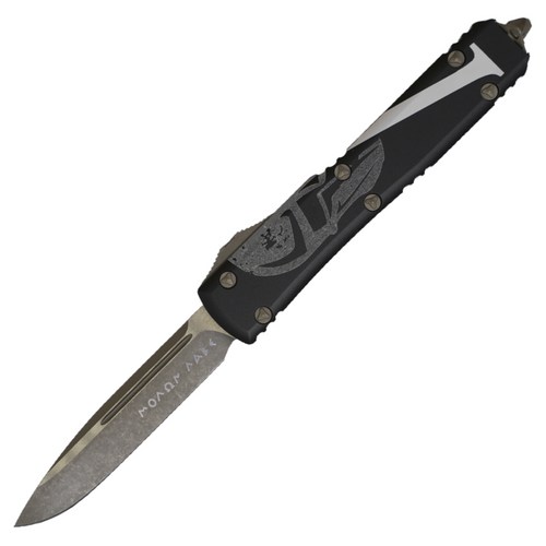 Microtech Ultratech Drop Point, "Molon Labe" / Bronze Stonewash M390 - 121-13MLS