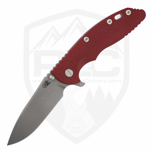Hinderer Knives XM-18 3.5" Skinny Slicer Red G10, Working Finish MagnaCut