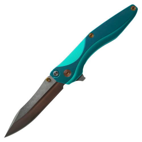 Chapman Lake Knives CLK-2D, Aqua w/ Weathered Red Hardware