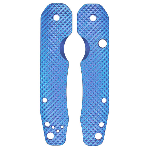 Smock Knives Textured Titanium Scales for Spyderco Smock, Blue