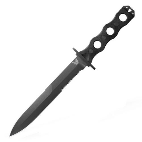 Benchmade SOCP Fixed Blade Black G10, Black Partially Serrated 3V - 185SBK