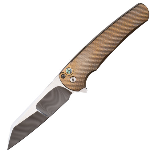 Pro-Tech Malibu Reverse Tanto Custom -  3D Bronze Ano Titanium / Mike Irie Hand Ground Mirror Polished - 007