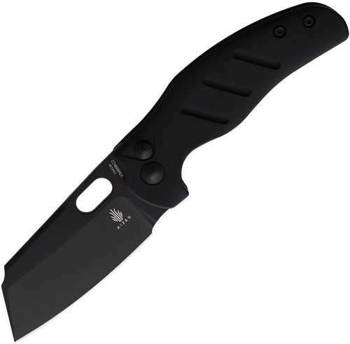Kizer Mini Sheepdog Button Lock, Black Aluminum / Black 154CM - V3488BC2