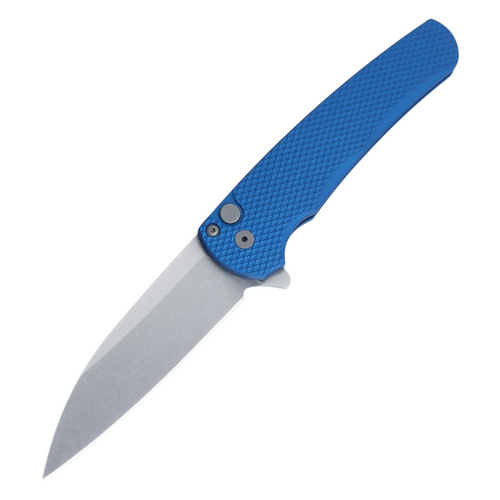 ProTech Malibu Wharncliffe - Textured Blue Aluminum / Stonewash CPM Magnacut - 5305-BLUE ProTech Malibu Wharncliffe - Textured Blue Aluminum / Stonewash CPM Magnacut - 5305-BLUE