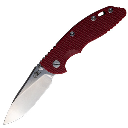 Rick Hinderer Knives XM-18 3.5 "Non-Flipper" Slicer, Red G10 / Stonewash CPM S45VN