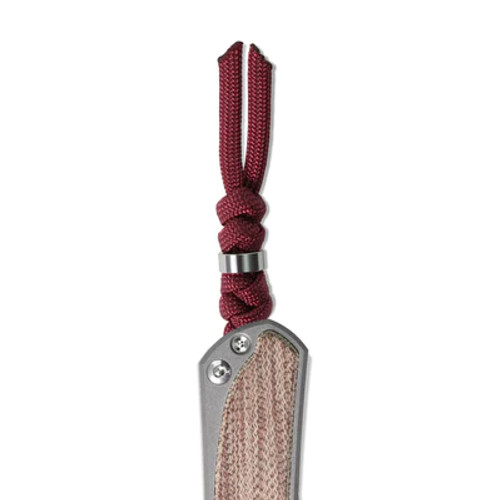 Chris Reeve Lanyard, Burgundy w/ Silver Bead for Large Sebenza