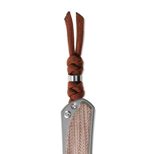 Chris Reeve Lanyard, Rust w/ Silver Bead for Large Sebenza