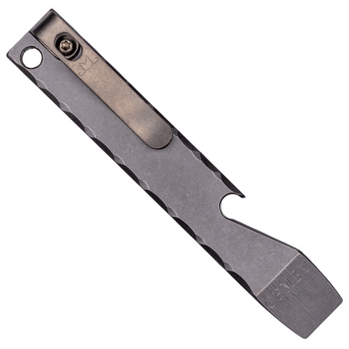 Maverick Customs 4" 3V Stonewash "Scallop" Prybar w/ Stonewash Ti Clip