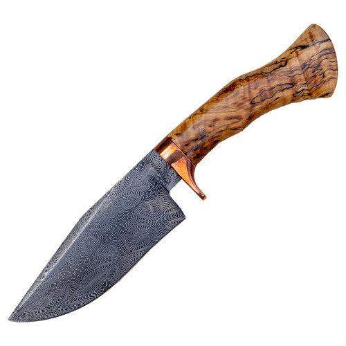 Justin Chenault Custom Knives Mosaic Hunter Spalted Maple, Mosaic 1095 & 15N20
