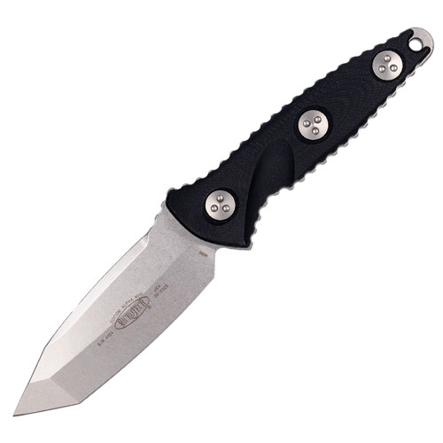 Microtech SOCOM Alpha Mini Tanto, Black G-10 / Stonewash M390 - 114M-10