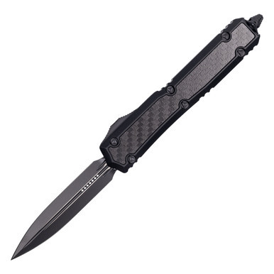 Microtech Makora Double Edge, Black Aluminum-Carbon Fiber Inlay / Black M390 - 206-1TCFIS