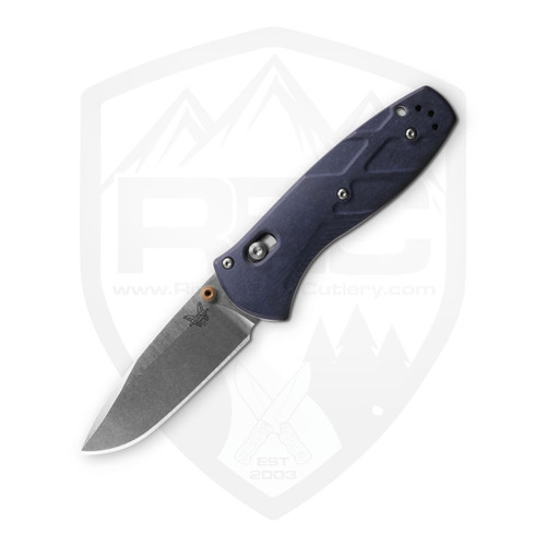 Benchmade Mini Barrage Blue Canyon Richlite, Satin S30V - 585-03