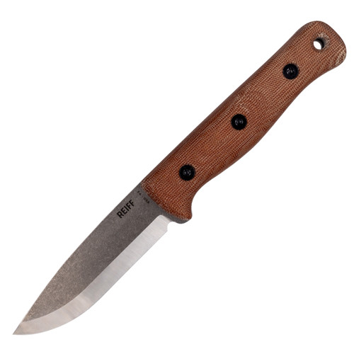 Reiff F4 Scandi Bushcraft, Natural Canvas Micarta / Acid Stonewash 3V