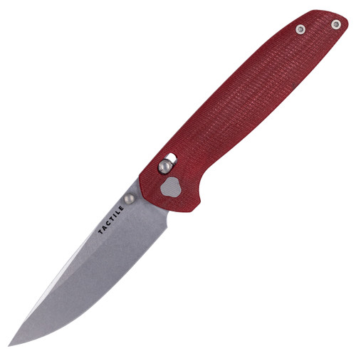 Tactile Knife Co Maverick, Milled Red G10 / Stonewash CPM Magnacut
