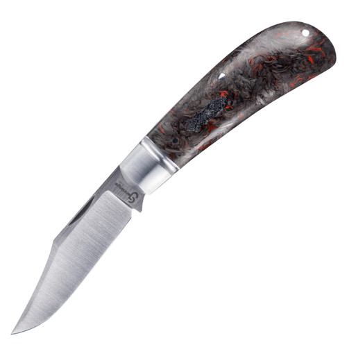 Grayson Jennings Custom Knives Lanny, Red Dark Matter Carbon Fiber / CPM Magnacut