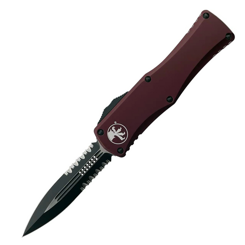 Microtech Hera Double Edge, Merlot Aluminum / Partially Serrated M390 - 702-2MR