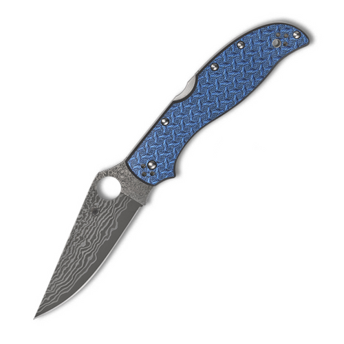 Spyderco Stretch 2 XL Sprint Run, Blue Nishijin / Damascus - C258GFBLP