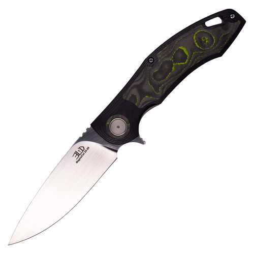 3LegDog Custom Model H4 Standard Drop Point Black G10 and Toxic Moss Camo, Hand Satin MagnaCut - #23-26