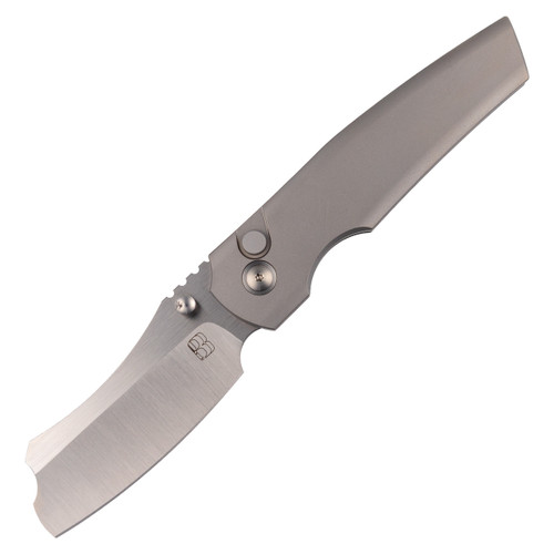 Berg Blades Button Barber, Bead Blast Titanium / Satin M390