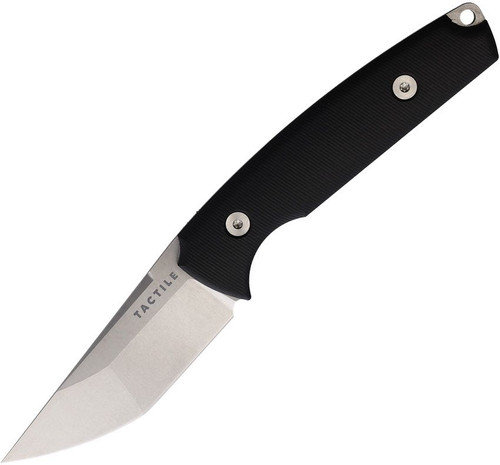 Tactile Knife Co Dreadeye, Black Richlite / Stonewash CPM MagnaCut - Leather Sheath