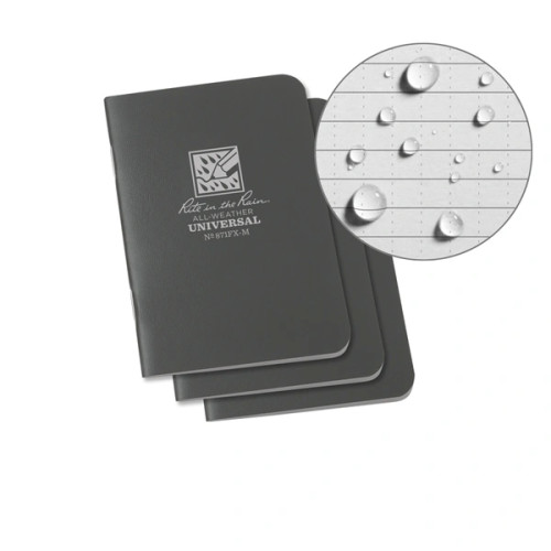 Rite In The Rain Stapled Mini Notebook 3-pack, Gray - 871FX-M