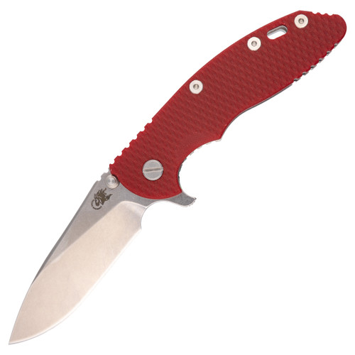 Hinderer Knives XM-18 3.5" Slicer, Red G10 / Stonewash CPM S45VN