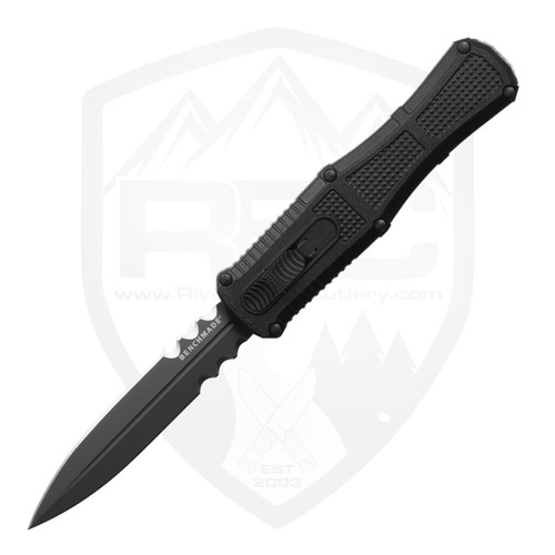 Benchmade Claymore OTF Black Grivory, Serrated Smoke Gray CPM-D2 - 3370SGY