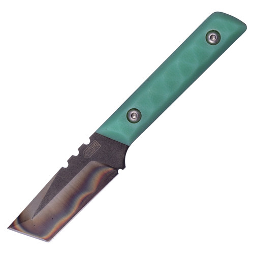 Bald Man Knife & Tool Thicker Clipper Tanto Opal G10 / Flame CPM MagnaCut