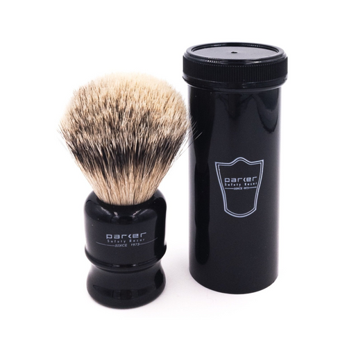 Parker TRAVBHST Black Travel Badger Shave Brush