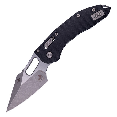 Microtech Stitch Ram-Lok Manual, Black Fluted G10 / Stonewash