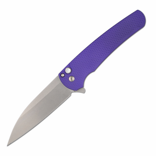 ProTech Texas 2024 Malibu Wharncliffe Purple Textured Aluminum / Stonewash CPM MagnaCut ProTech Texas 2024 Malibu Wharncliffe Purple Textured Aluminum / Stonewash CPM MagnaCut