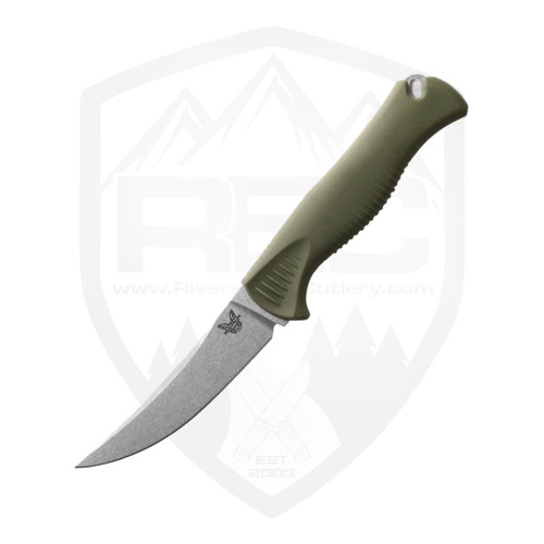 Benchmade Meatcrafter 4" Dark Olive Santoprene, Stonewash CPM154 - 15505