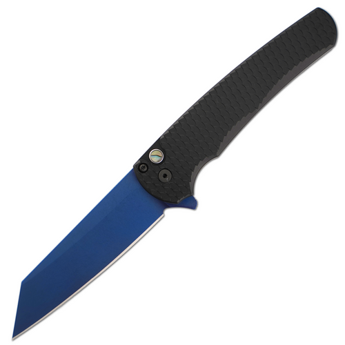 Pro-Tech Malibu Reverse Tanto Black Dragon Scale Aluminum / Sapphire Blue 20CV - 5236-SB