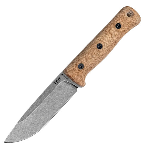 Reiff Knives F5 Field Survival Knife Black Canvas Micarta / Saber