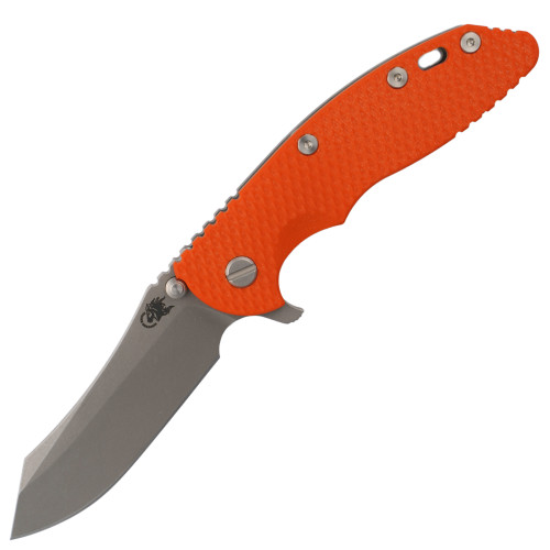 Rick Hinderer Knives XM-18 3.5" Skinner Working Finish Orange G10, Working Finish S45VN