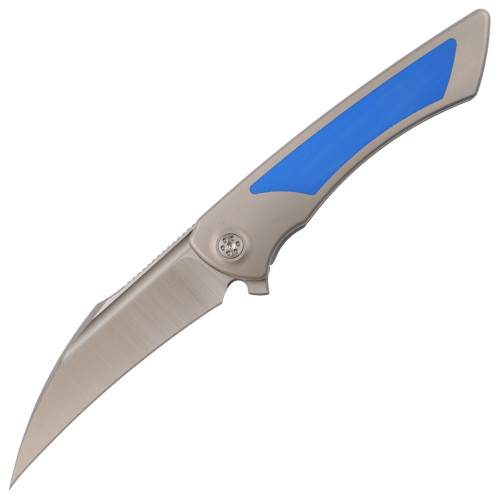 Sharp By Design Derecho Grey Titanium and Blue G10, Satin M390