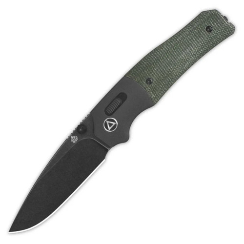 QSP Knives Lundquist Vault Green Micarta, Blackwash 14C28N - QS157-B2