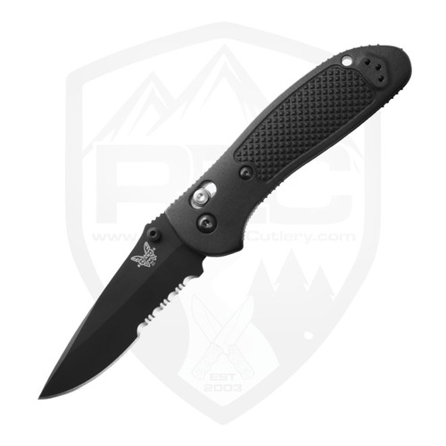Benchmade Griptilian Black Grivory, Black Partial Serration S30V - 551SBK-S30V