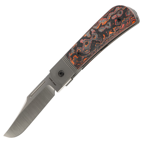 JWK Benny's Clip | Blue Linen Micarta, Belt Satin 14C28N
