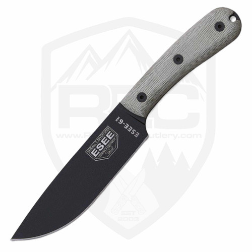 ESEE Model 6 Traditional Canvas Micarta, Black 1095HC - 6HM