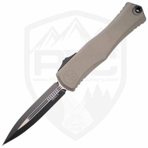 Microtech Hera II Double Edge Natural Clear Aluminum, Black M390MK - 1702-1NC