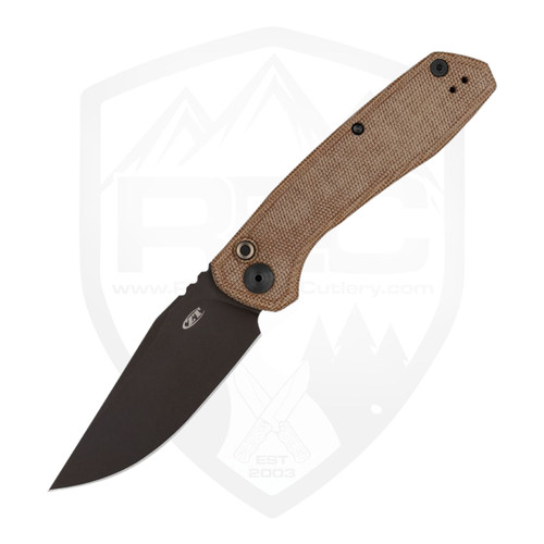 Zero Tolerance 0512 Auto Natural Canvas Micarta, Dark Bronze Cerakote CruWear - 0512