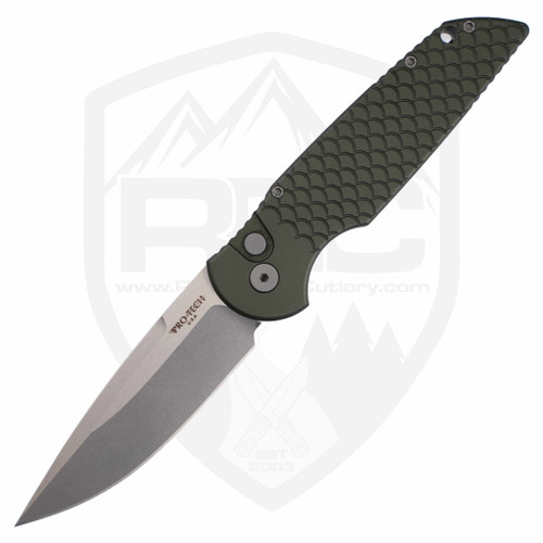 ProTech TR-3 Green Fish Scale Aluminum, Stonewash 154CM - TR3X1SWGreen