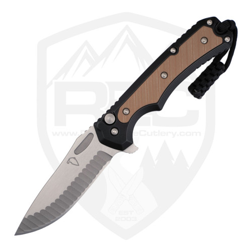 Freeman Outdoor Gear 451 Button Lock Flipper Black Stepped Aluminum with Coyote G10, Blast and Satin MagnaCut